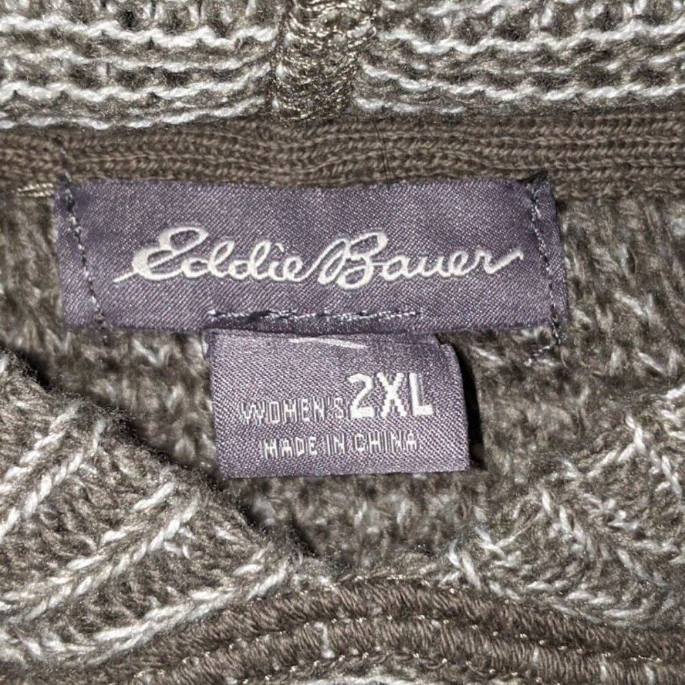 Eddie Bauer Women's Sz 2XL Long Sleeve Pullover Lightweight Knit Sweater Hoodie - Picture 3 of 3